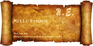 Mitli Erhard névjegykártya